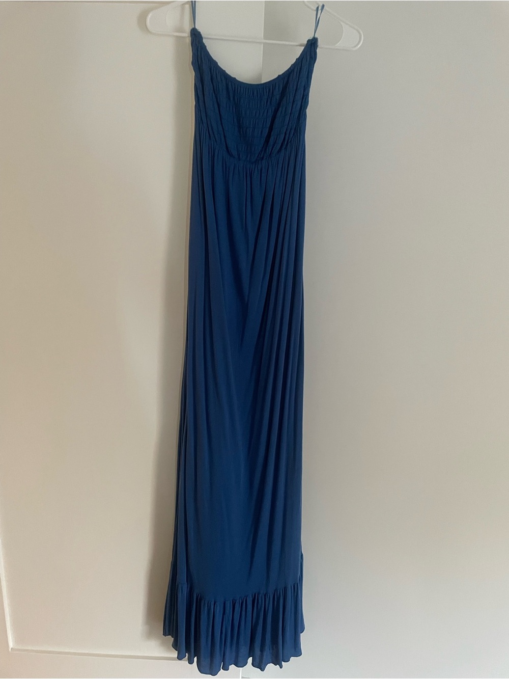 Blue Women's Strapless Maxi Dress